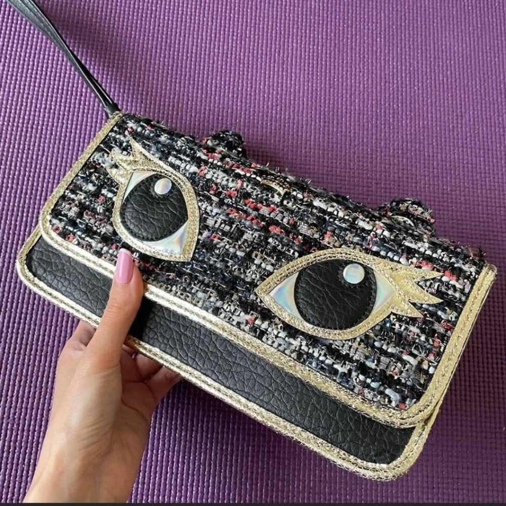 Juicy Couture NEW Wristlett Clutch Womens  Tweed Wallet Owel